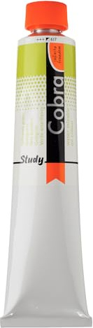 Cobra Study Aquarell mischbare Ölfarbe - Gelbgrün 617-200 ml Tube - halbdeckend - hohe Lichtbeständigkeit - gratis Lösungsmittel