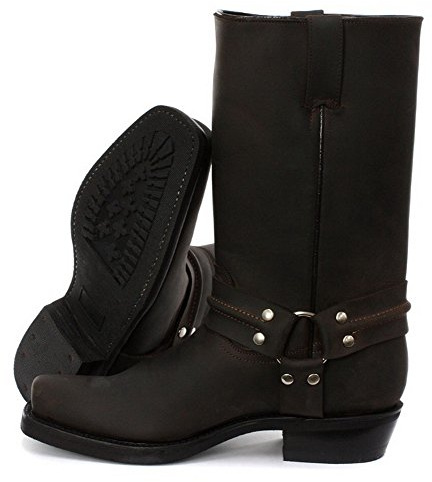 Grinders Renegade Hoch Braun Unisex Lederstiefel Cowboy-Western Motorradfahrer Hohe Stiefel
