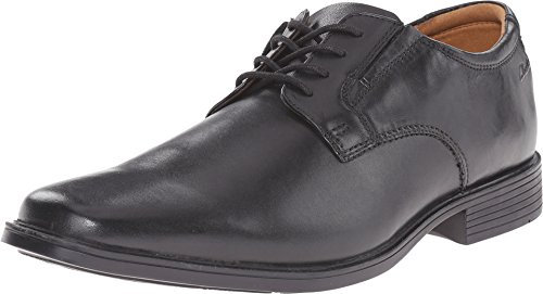 Clarks Tilden Plain, snörskor för män, Svart läder 508, 47 EU