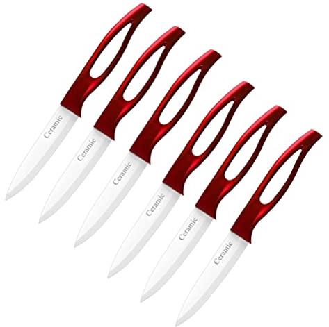 GAOGAO Kitchen Bar Ceramic Steak Knife Super Sharp Knifes 6 Pcs Kitchenware