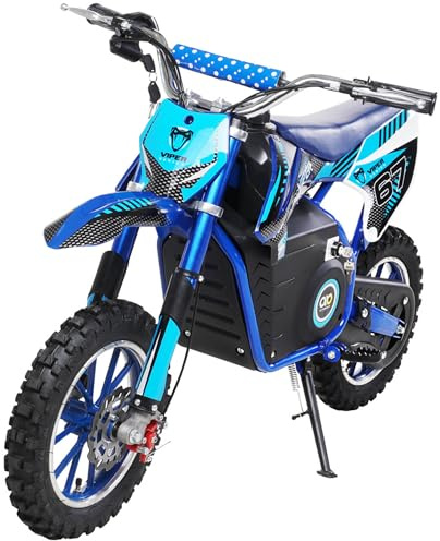 Actionbikes Motors Kinder Elektro Crossbike Viper | 𝟭𝟬𝟬𝟬 Watt Motor bis 𝟐𝟒 km/h - Motorrad - Pocket Bike - Dirt Bike - Pocketbike - Motorsport - Dirtbike - Cross - Enduro ab 8 Jahren (Blau)