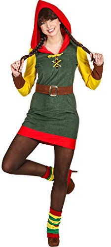 NET TOYS Hinreißendes Zwergen-Kostüm für Damen - Grün 38 (S) - Märchenhaftes Frauen-Outfit Weihnachts-Wichtel - Bestens geeignet für Fasching & Karneval