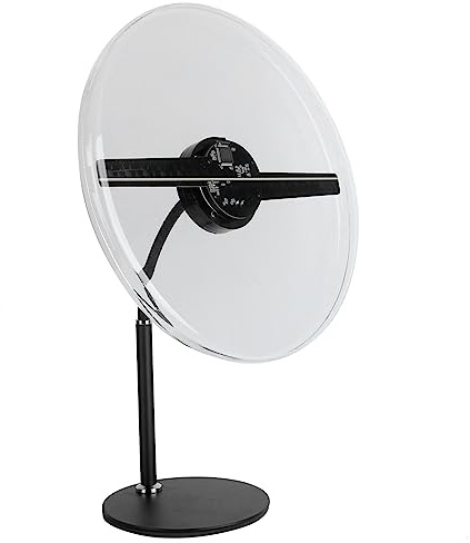 Holographischer 3D-Projektor, 30CM 256 LED-Lüfterwerbung Projektionsdisplay mit Ständer, Eingebaute 16-GB-Speicherkarte, Verwendet in Ausstellungen, Geschäften, Einkaufszentren, Kinos(EU-STECKER)