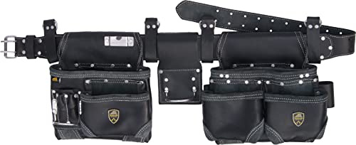 Zakco PRO-20 Leather Tool & Belt, Rig per Carpentieri, Fratrici, Tegolai, e Tappezzieri (NERO)