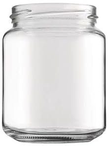 Lot de 24 pots cylindriques lisses 390 ml pour miel 500 g avec capsule verte avec sous-vide Twist-off T70