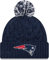 New Era Damen NFL Zopfstrickmütze Team-Logo Wordmark Tech Cuffed Pom Beanie für kaltes Wetter, New England Patriots - Navy, Einheitsgr��e