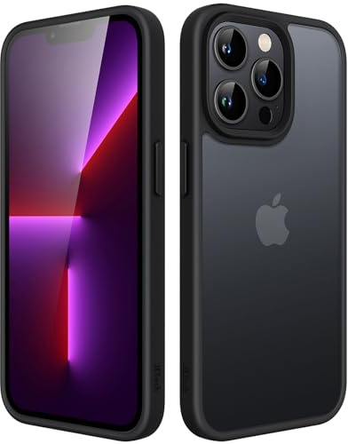 JETech Matte Hülle für iPhone 13 Pro Max, Schwarz | Robuster Schutz, Matte Rückseite, Anti-Fingerabdruck, Stoßfestes Design