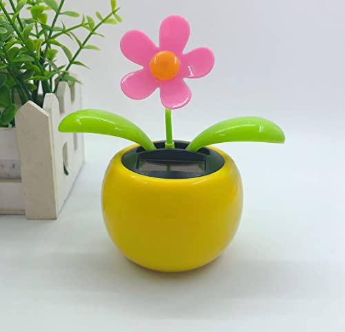 Figure oscillanti a energia solare, a forma di fiore, per danza, per davanzale, ufficio, scrivania, giallo