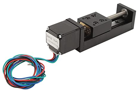 Eujgoov Mini Linear Rail Guide Slide Actuator - 50 Mm Hub Legierung Schrittmotor Bewegungstisch mit 1 Stück Gewindestange für DIY CNC-Fräserteile