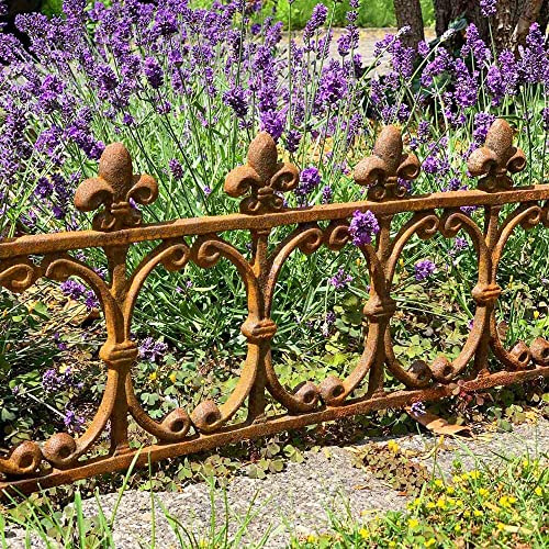 Zauberhafter Beetzaun SOMMERZEIT , 81,5 cm Beetbegrenzer aus Gusseisen