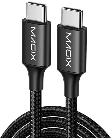 Magix Cavo USB C 100W 1M Nero, Ricarica Rapida PD 5A, Velocità di Sincronizzazione Dati 10Gbps, 4K 60Hz, Compatibile con Macbook Pro/Air, iPad Pro 2021/Air 5, Galaxy S23/S22 Ultra, Pixel, Switch, LG