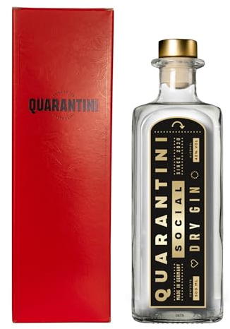 Quarantini Dry Gin 42% Vol. (500 ml inkl. Geschenkverpackung) – mit aromatischen Botanicals aus Papaya, Bergamotte und Pomeranze