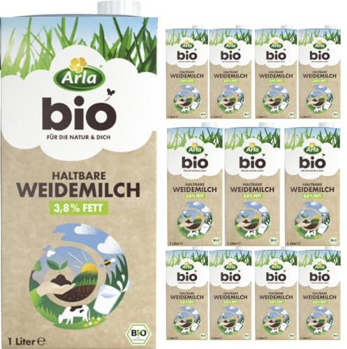 Arla Haltbare Weidemilch 3,8% Fett Kuhmilch Milch 1000 Milliliter X 12 STÜCK
