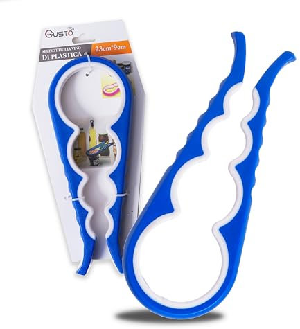 IPEA Abrebotellas multifunción para abrir tarros, latas y tapones de rosca. Abrelatas multiusos de plástico de cocina para desenroscar el tarro o el tapón de bebidas y alimentos – Abrebotellas