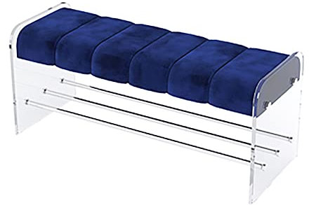 Schuh-Organizer, Schuhregal, Premium-Eingangsbank, Schuhregal-Bank, Acryl-Schuhaufbewahrungsbank, Moderne Bettbank, Bequeme Polsterbank, Eingangs-Schuhbank, Schlafzimmerbank, Blauer Samt, 80