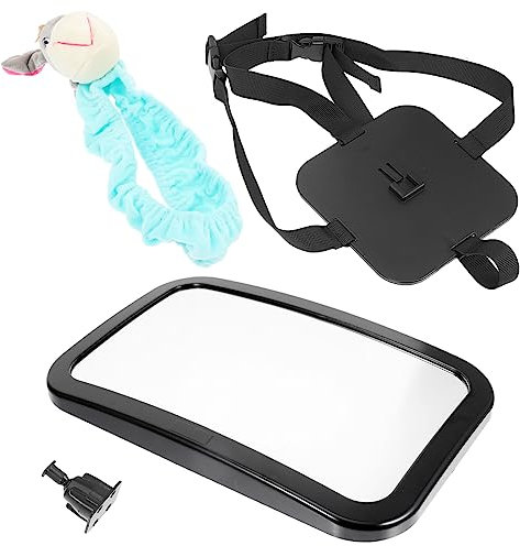 ifundom 360° Auto-rückspiegel Baby-rückspiegel Für Den Innenraum Einstellen Großes Sichtfeld Grau Plüschtier Inklusive