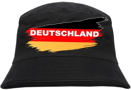 Print Deluxe Deutschland,Germany | Fischerhut, Anglerhut, Sonnenhut, Hut, Bucket Hat, Urlaubshut, Sommer | Bedruckt mit Fahne| Einheitsgröße 58cm