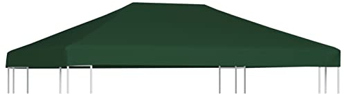 Tidyard Toile de Toit de Chapiteau Résistante à l'eau 4x3m - Couleur Vert - avec Fermetures Autoagripantes