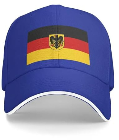 Persönlichkeit Sport Casual Sommermütze - Deutschland Country Punk Flagge Baseballmütze, Klassischer Einfarbiger Sonnenhut, Unisex Verstellbare Rock Vintage Hip Hop Mützen Casual Mütze,Blau,