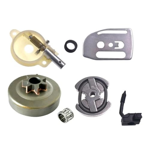LALAL Set di accessori for Husqvarn 41 136 137 Motosega Cuscinetto Pompa olio Piastra barra Ingranaggio a vite senza fine Kit tamburo frizione Durevole