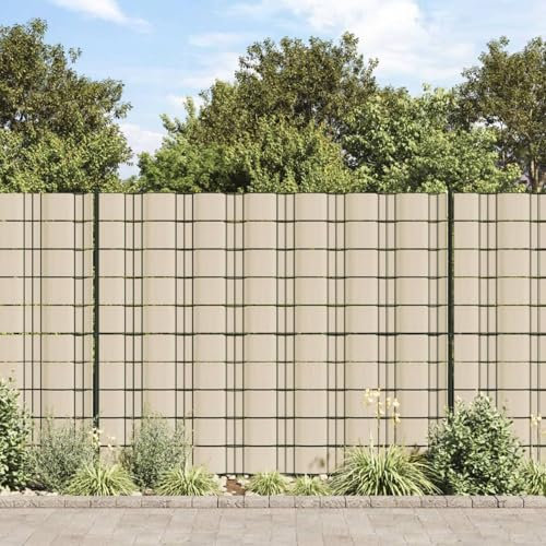 Sufrk Valla cortavientos de jardín de PVC 70 x 0,19 m, color crema, tiras protectoras de PVC para vallas de paneles – Bandas para verjas de jardines, barandillas de balcón