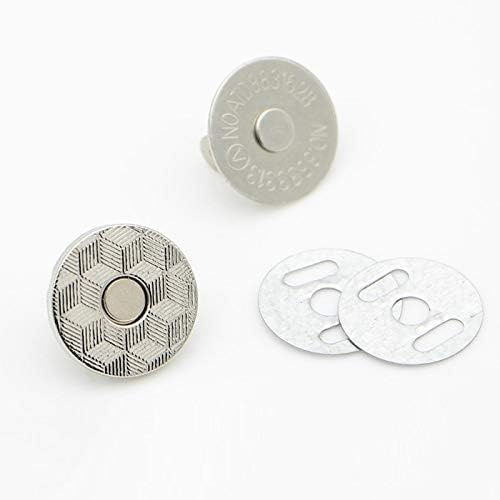 20 Sets/Pack Strong Magnetic Snap Buttons Fasteners Clasps Rivet Plum Blossom Thin Bags Parts Accessories Adsorption Buckle (Silver, Diameter 14mm)