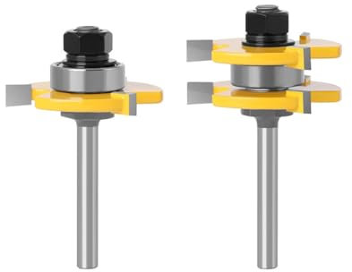 2 stücke Nut Und Feder Set 1/4 Zoll Schaft Router Bit 3 Zähne Einstellbare T Form Holz Fräser Holz werkzeug