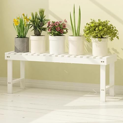 Blomställ I Trä Flernivå Växthylla För Inomhusbruk Balkong Växtställ Displayställ För Suckulenter Växthylla För Inomhus Och Utomhus(White,58X25X30CM)