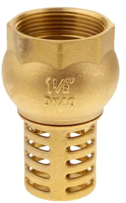 SEIWEI DN40, BSP-Innengewinde Messing Fußventil, Heavy Duty Einweg-Rückschlagventil mit Löchern Sieb Filter, Saug-Rückschlagventil für Wasserpumpen