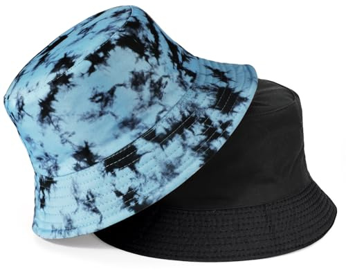 TAGVO Bob Chapeau de Pêcheur Réversible Femme Homme Chapeau de Soleil Anti-UV d'été Pliable Bobs Seau Chapeau pour la Plage