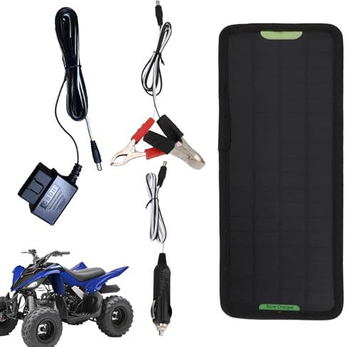 Mainteneur de batterie solaire de 12 V - Kit de charge de gouttes de 5 W étanche - Installation facile - Chargeur solaire RV batterie de voiture