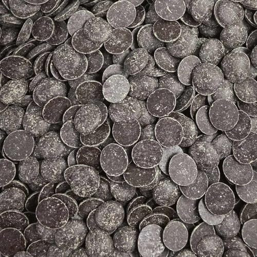 Pistoles de chocolat Noir, Lait, Lait-Caramel ou Blanc de qualité professionnelle pour préparation maison, patisserie, gâteau, fontaines de chocolat (400g, Chocolat Noir)