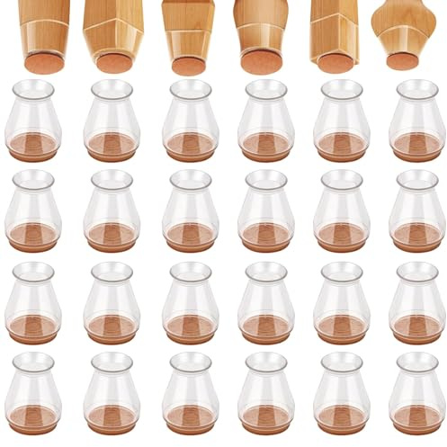 Feltrini Rotondi Coprichair Gambe Trasparenti 24 Pezzi Protezione Pavimento Silicone Morbido Extra Piccolo Antiscivolo, pezzi tappi in silicone per gambe