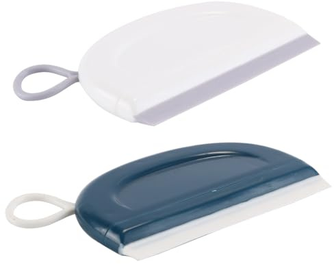 Gorise Mini-Abzieher aus flexiblem Silikon, Fensterreinigungswerkzeug für Badezimmer, Küche, Glas, Dusche, Türen, Auto, Windschutzscheibe, Spiegel, 2 Stück