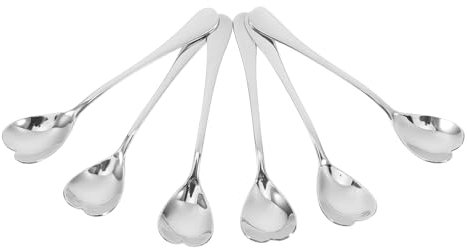 Veemoon 6pezzi Cucchiai in Acciaio Forma Di Mini Cucchiai Da Per Dessert Tè Espresso Lungo Da