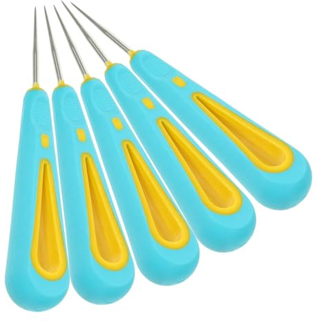 Housoutil 5 Pezzi Strumento Riparazione Scarpe Punteruoli per Cucire Mano Punteruolo per Riparazione Cuoio con Ergonomico e Materiale per Riparazioni