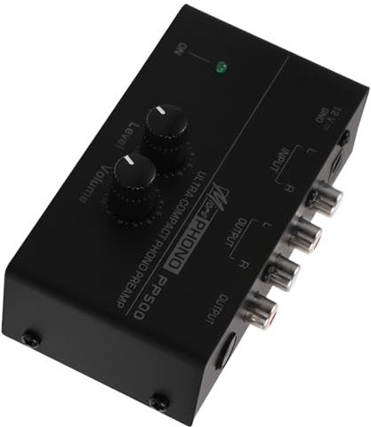 Sewroro Preamplificador para Tocadiscos de Metal Preamplificador de Phono Amplificador de Audio Doméstico para Sistemas de Audio Vintage y Uso Salas de Estar