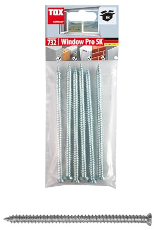 TOX 091601431 Window Pro SK Rahmenschraube aus einsatzgehärtetem Stahl M, Abstandsmontage für Fenster und Türen, Senkkopf mit TX30-Antrieb, 7,5x182 mm