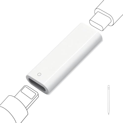Adapter für Apple Pencil 1. Generation mit USB-C, Kompatibel mit iPad 10. Gen 2022, unterstützt Aufladen und Bluetooth-Pairing, Ersatzadapter [MFi Zertifiziert]