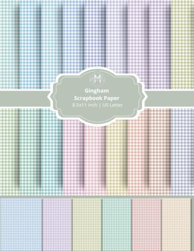Gingham Scrapbook Paper Book – 54 Colorful Double-Sided Checkered Sheets: Decorative Craft Paper Pad for Scrapbooking, Cardmaking, Junk Journals, Collage & DIY Crafts