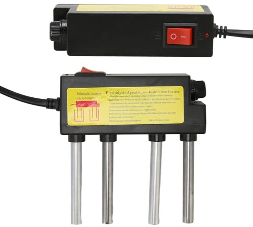 Ejoyous Wasserelektrolyseur, Elektrolyse Wasser elektrolyseur Test mit auslaufsicherer Sicherung 4 Test-Metallstäben Digitaler Wassertester (EU-Stecker)