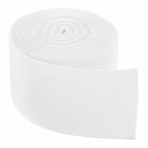 QUARKZMAN Bande Elastiche Per Cucire 7.5cm x 4.6m Bianco Spago Elasticizzato Ad Alta Elasticità Per Parrucche Cinture Pantaloni Progetti DIY