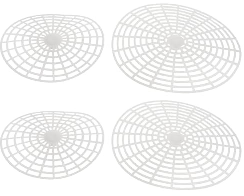 HEALLILY Pickle Jar Press 4pcs Plastic Mesh Plate for Pickle Jars | Pickling Jar Press, Fermenting Jar Press, Suitable for Canning and Pickling, White Finish for Vegetables and Fruits