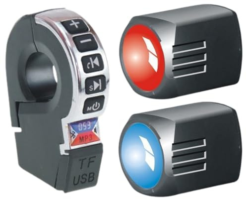 Altoparlante per moto – Amplificatore per manubrio wireless con ricarica cellulare integrata – Impianto impermeabile per moto stereo, adatto per biciclette, scooter, auto, moto, ciclismo
