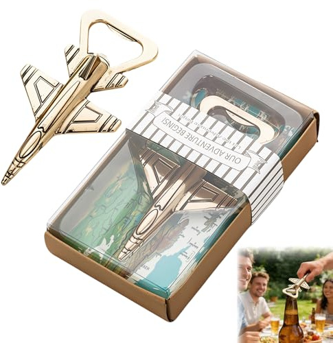 UZYXC Abrebotellas Forma de Avión Vintage Metal - Abridor de Cerveza con Llavero para Pilotos, Amantes de la Aviación - Regalo Original Hombre