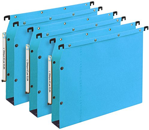 Elba Ultimate Carte Kraft Lot de 25 Dossiers Suspendus pour Armoire A4 Fond 50mm Bleu