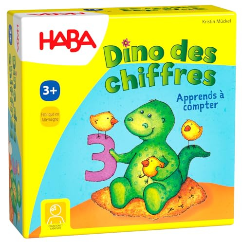 HABA 5475 - Dino der Zahlen, EIN Taschenspiel mit Zahlen und Gedächtnissen für Kinder ab 3 Jahren (Made in Germany)