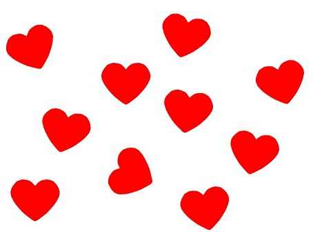Miniblings 10x Bügelbilder Aufnäher 25mm Flock Herz Liebe Love rot | Aufbügelbar auf Textil, sauber geschnitten, mit Kinder und Bügelflicken