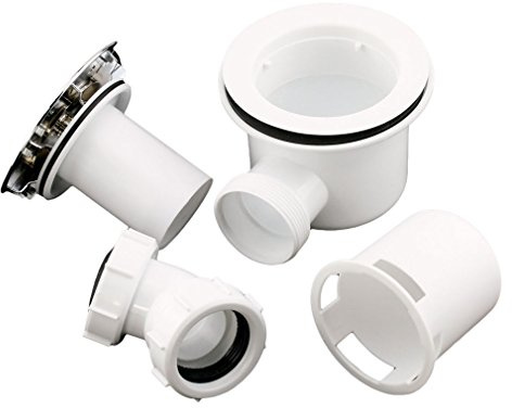 90mm Fast Flow Easy Clean shower enclosure tray waste & chrome effect cap