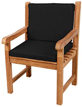 Gutekissen® Bankauflage Terrassen-Rasenbank oder Schaukel Gartenmöbel FK5 (45x45x50, Schwarz)